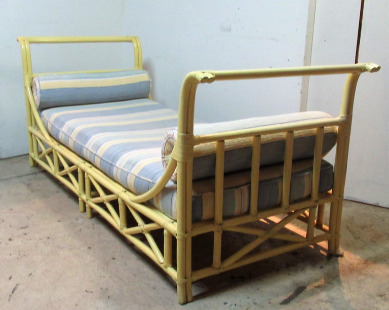 Rattan Sleigh Form Daybed by Ficks Reed at 1stDibs
