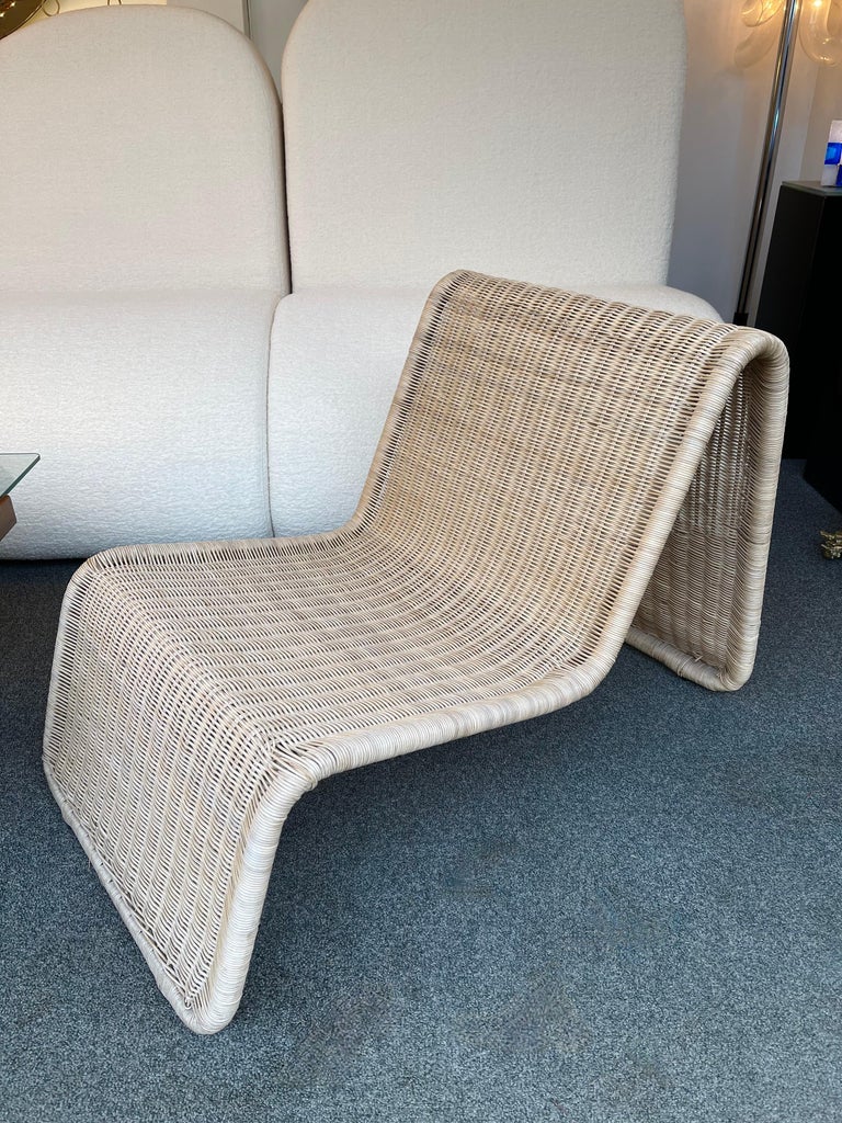 Rattan Slipper Chair, 1980s For Sale at 1stDibs