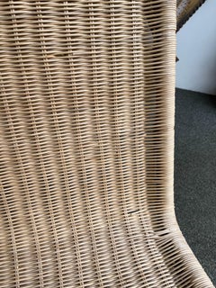 Sedia Slipper in rattan, anni '80