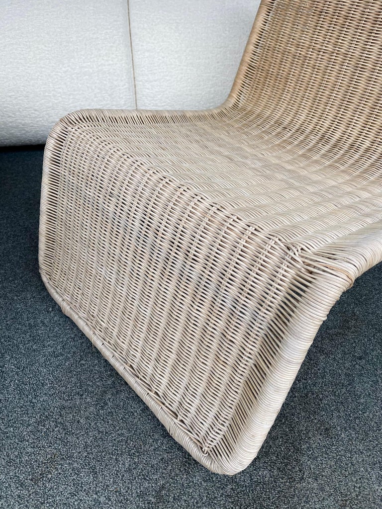 Rattan Slipper Chair, 1980s For Sale at 1stDibs