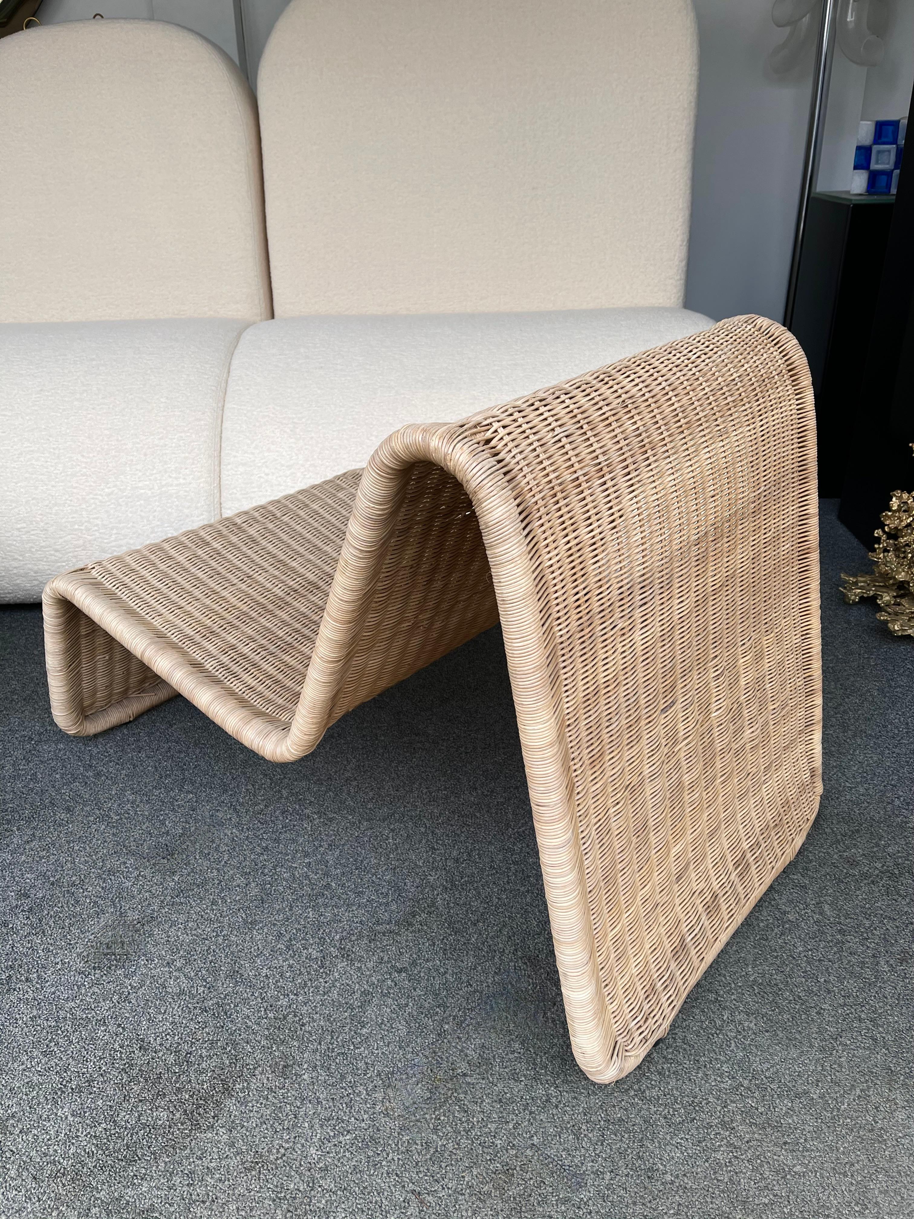 Rattan Slipper Chair, 1980s In Good Condition For Sale In SAINT-OUEN, FR