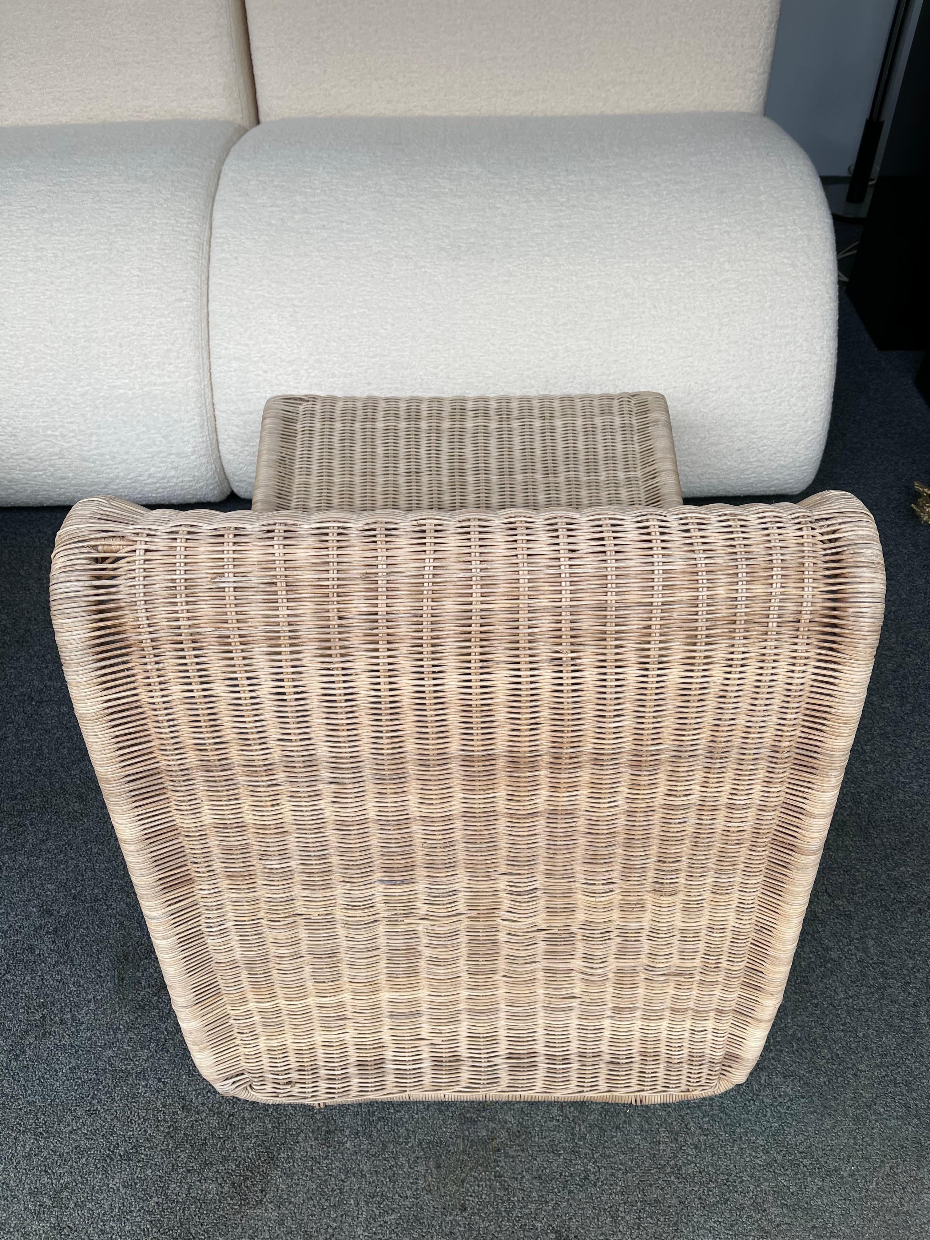 Late 20th Century Rattan Slipper Chair, 1980s For Sale