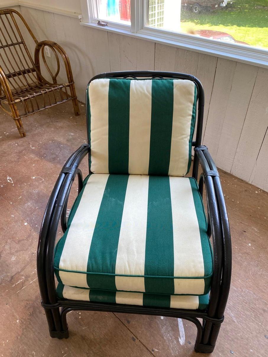 Rattan Sofa and 2 Matching Lounging Arm Chairs 5