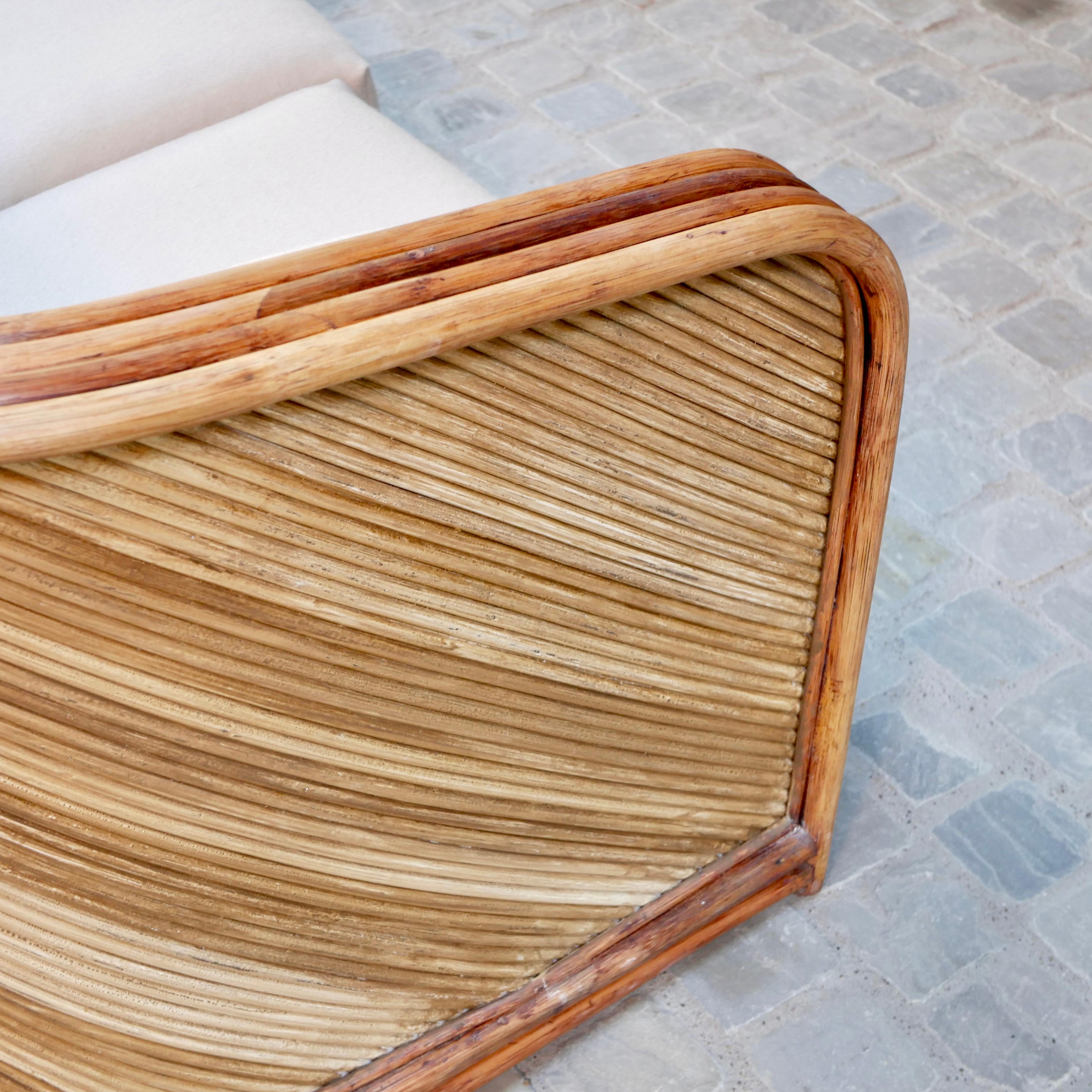 Rattan sofa and armchairs lounge set by Maugrion for Roche Bobois, France, 1980s 1