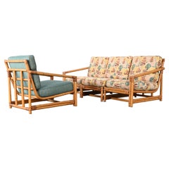Rattan Sofa and Chair, 1940s