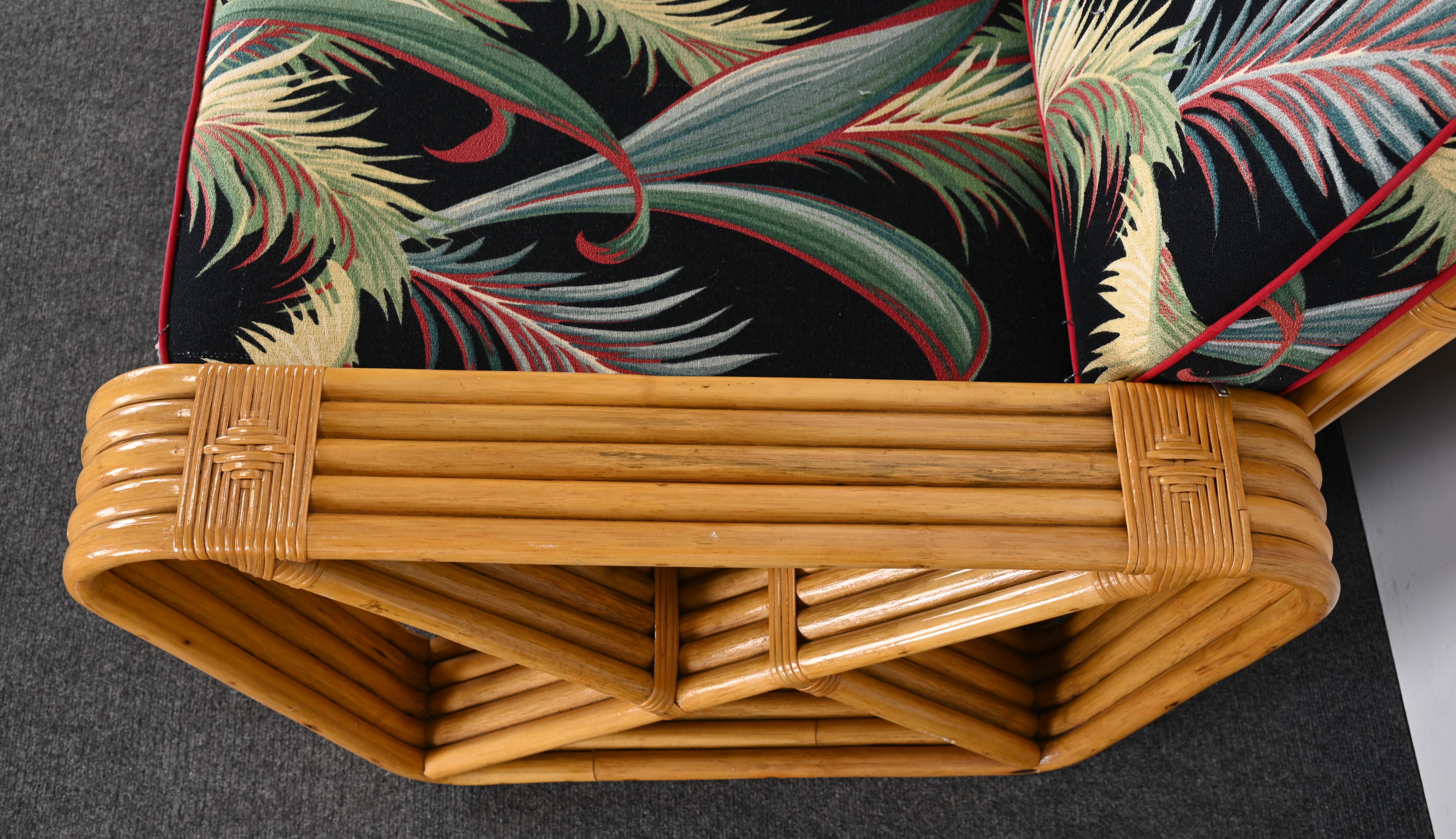 Rattan Sofa and Lounge Chair after Paul Frankl, 1940s 4