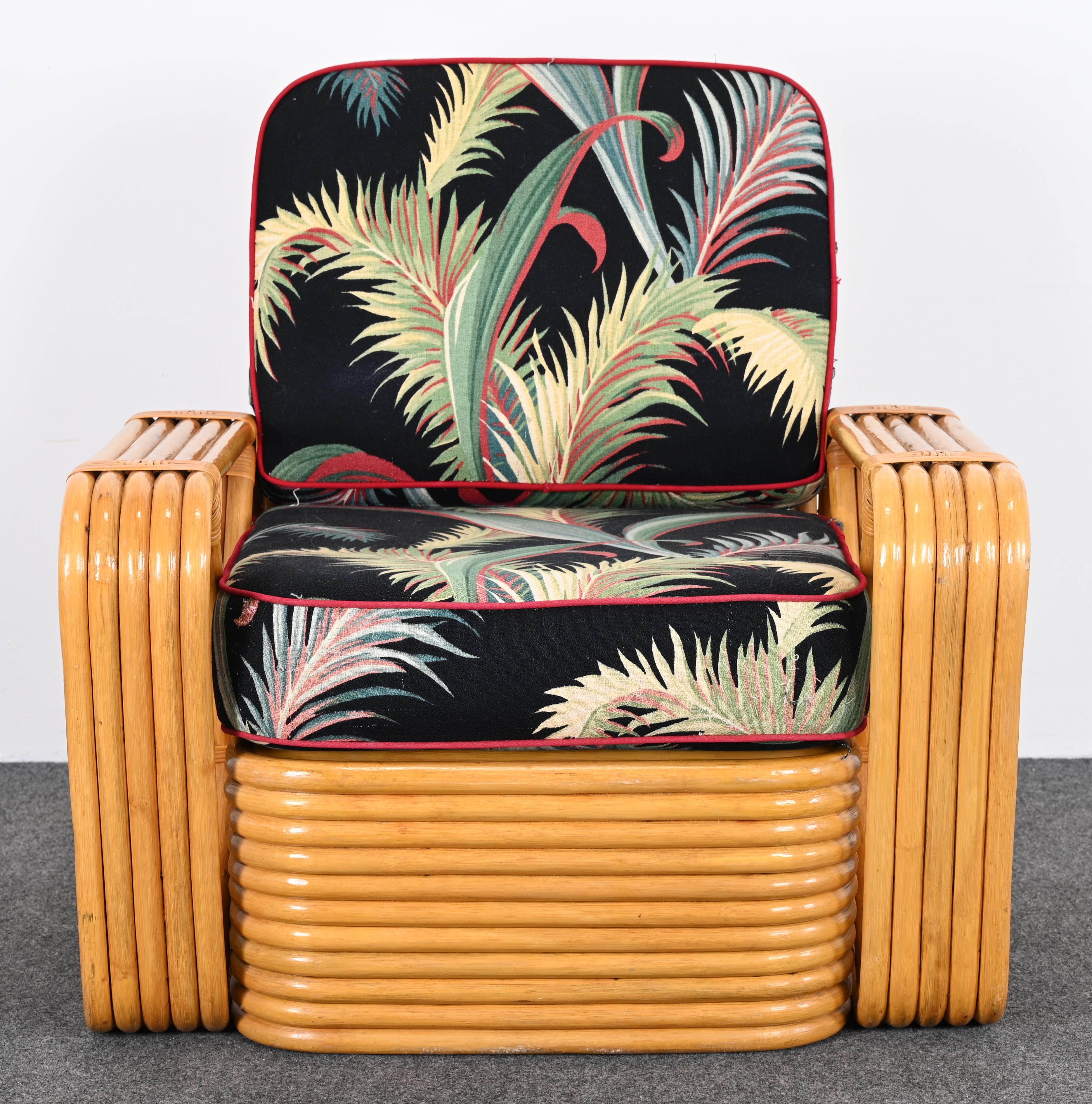Rattan Sofa and Lounge Chair after Paul Frankl, 1940s 10