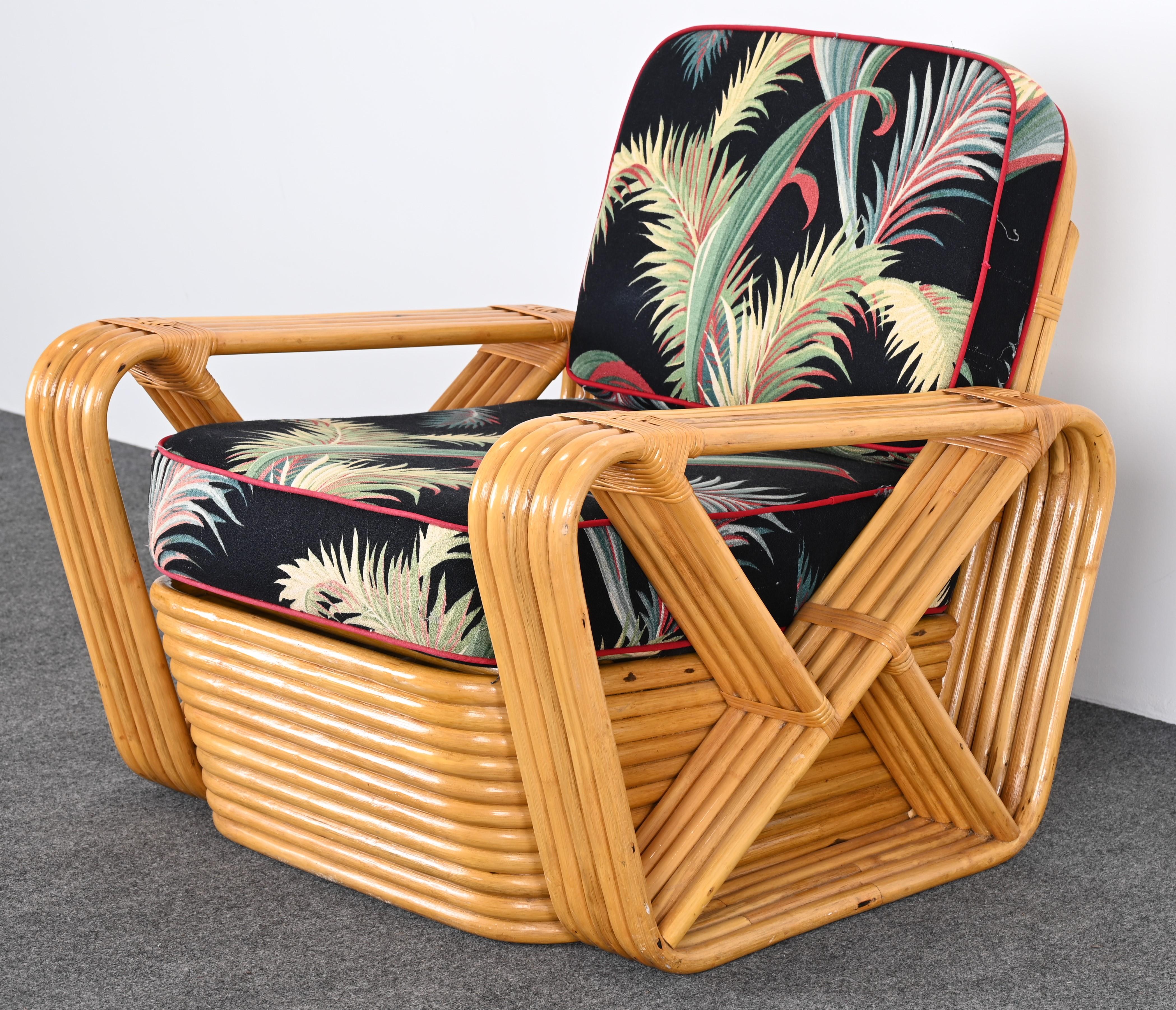 Rattan Sofa and Lounge Chair after Paul Frankl, 1940s 11