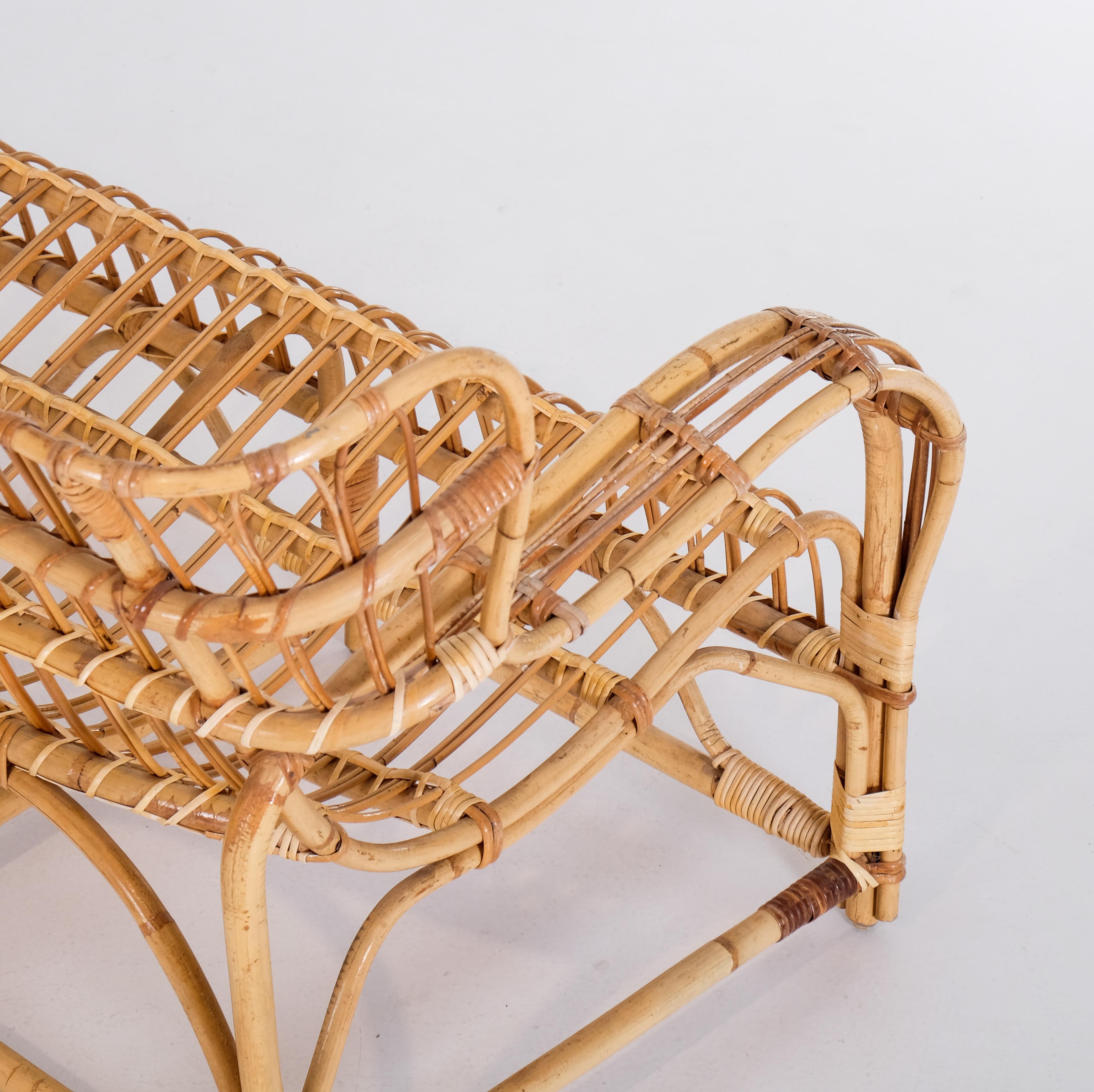 Rattan sofa, attributed to Viggo Boesen, Denmark, 1960s For Sale 3