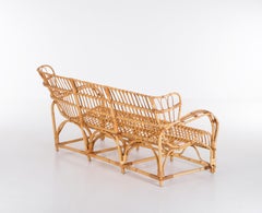 Rattan sofa, attributed to Viggo Boesen, Denmark, 1960s