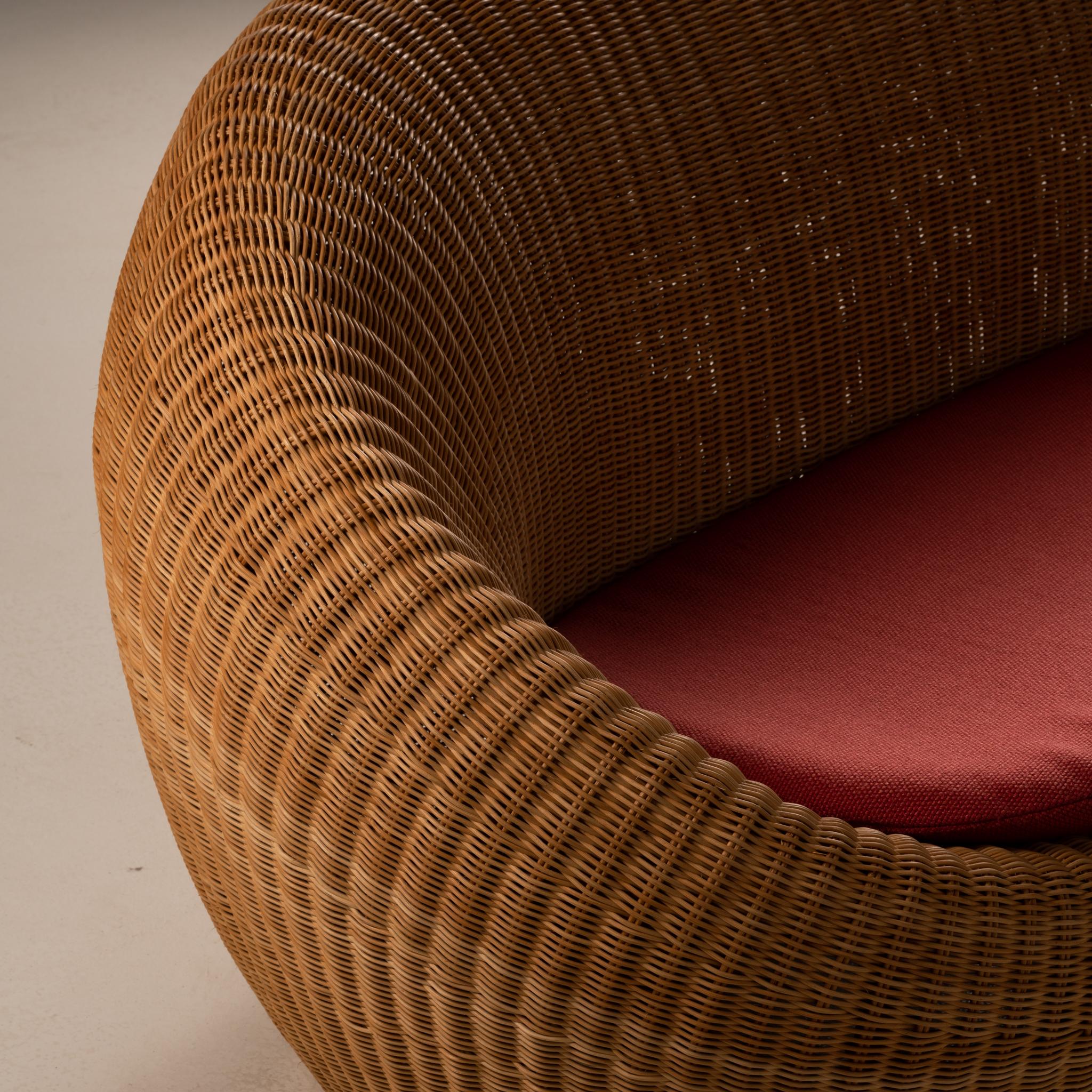 Japanese Rattan Sofa by Isamu Kenmochi, 1960s For Sale