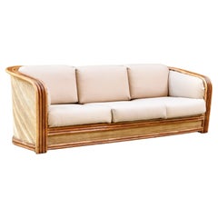 Rattan sofa by Maugrion for Roche Bobois, France, 1980s