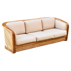 Vintage Rattan sofa by Maugrion for Roche Bobois, France, 1980s
