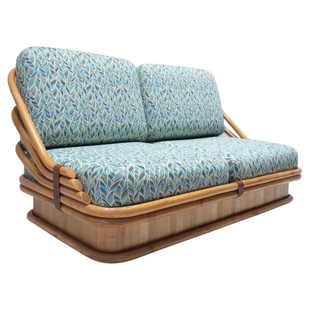 Rattan Sofa by Vivai Del Sud, 1970s - New Upholstery