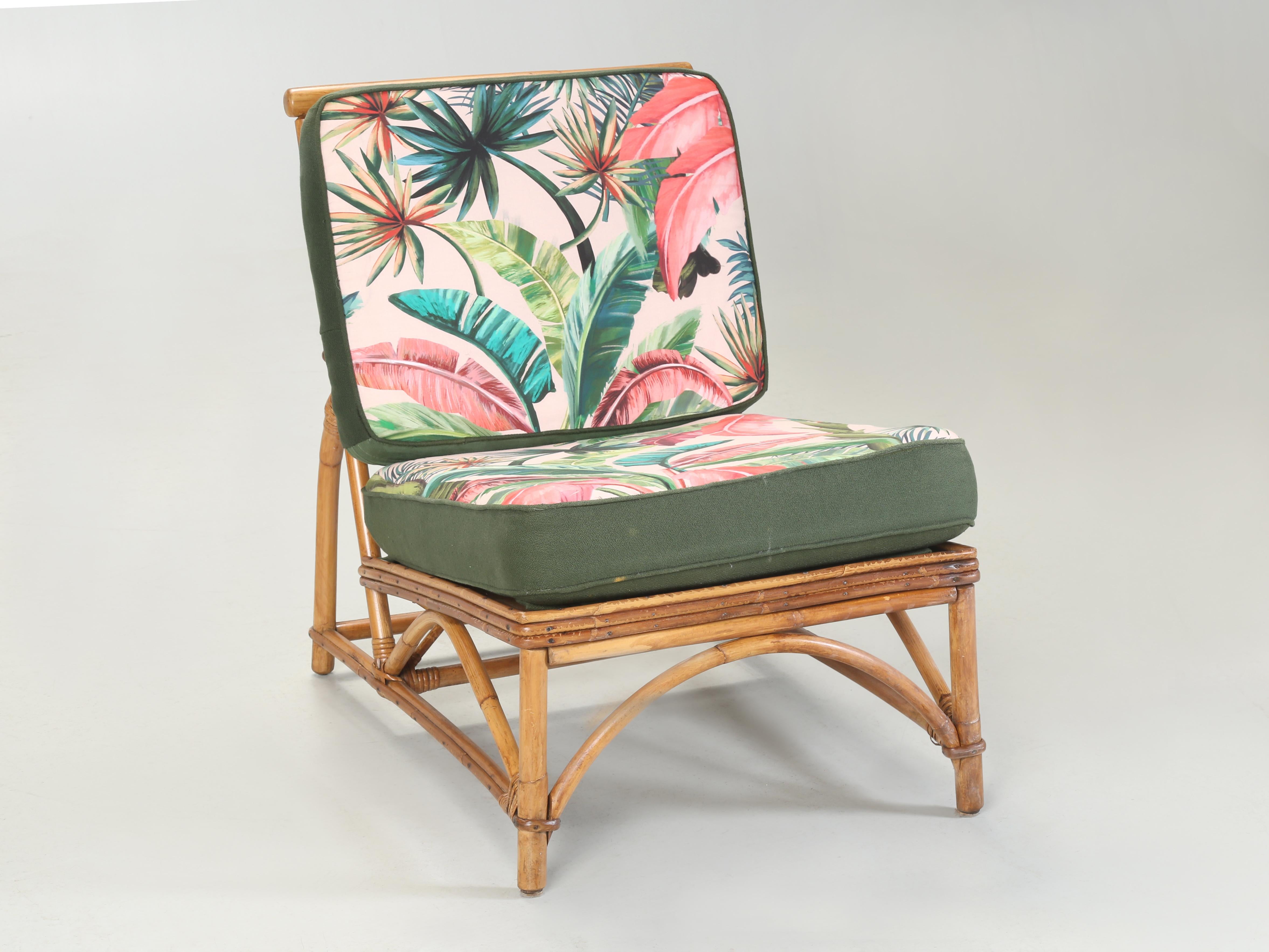 Rattan-Sofa, Rattan-Couchtisch und -Stuhl aus den 1960er Jahren, zugeschrieben Reed LA CA im Angebot 4