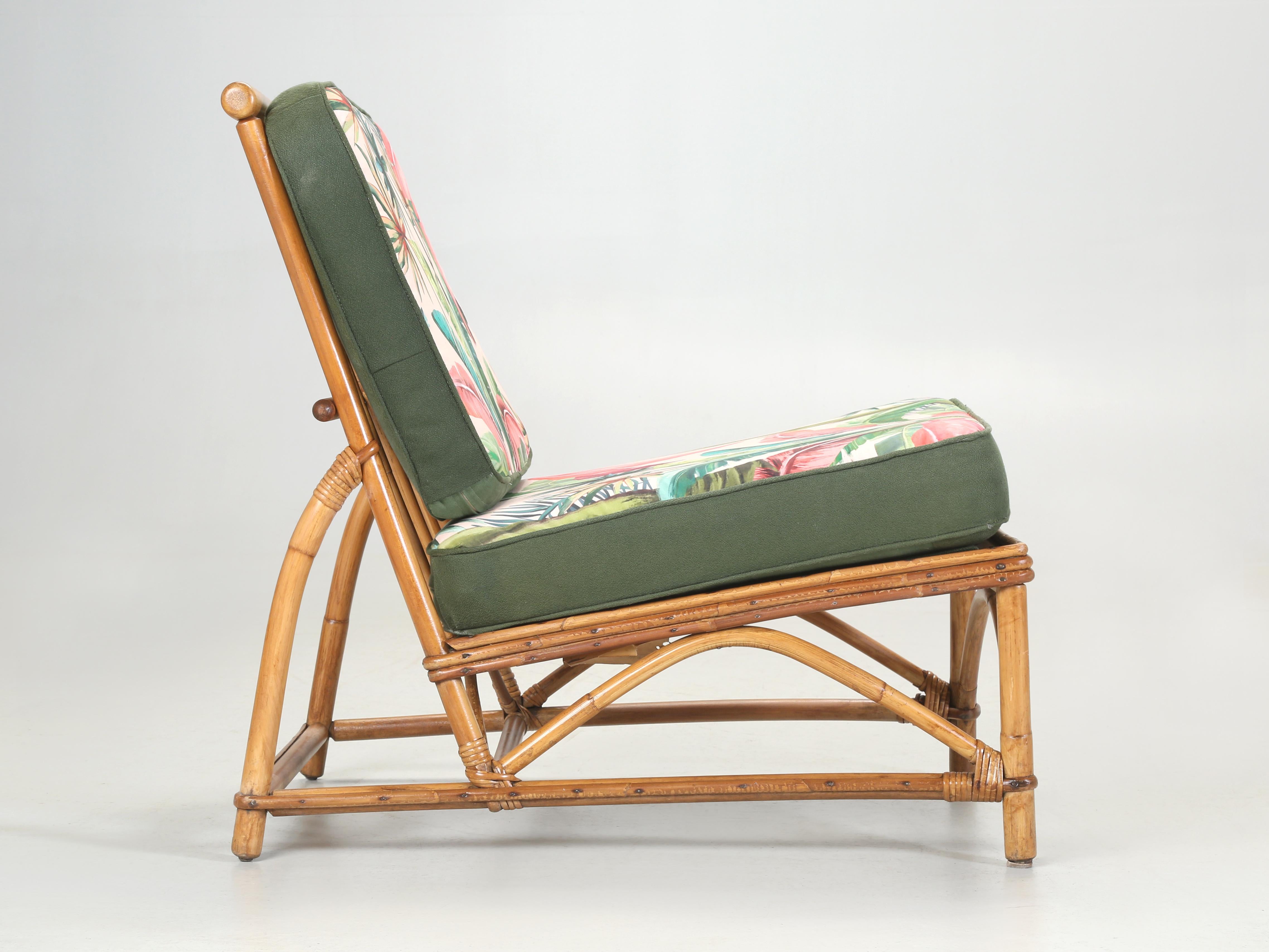 Rattan-Sofa, Rattan-Couchtisch und -Stuhl aus den 1960er Jahren, zugeschrieben Reed LA CA im Angebot 5