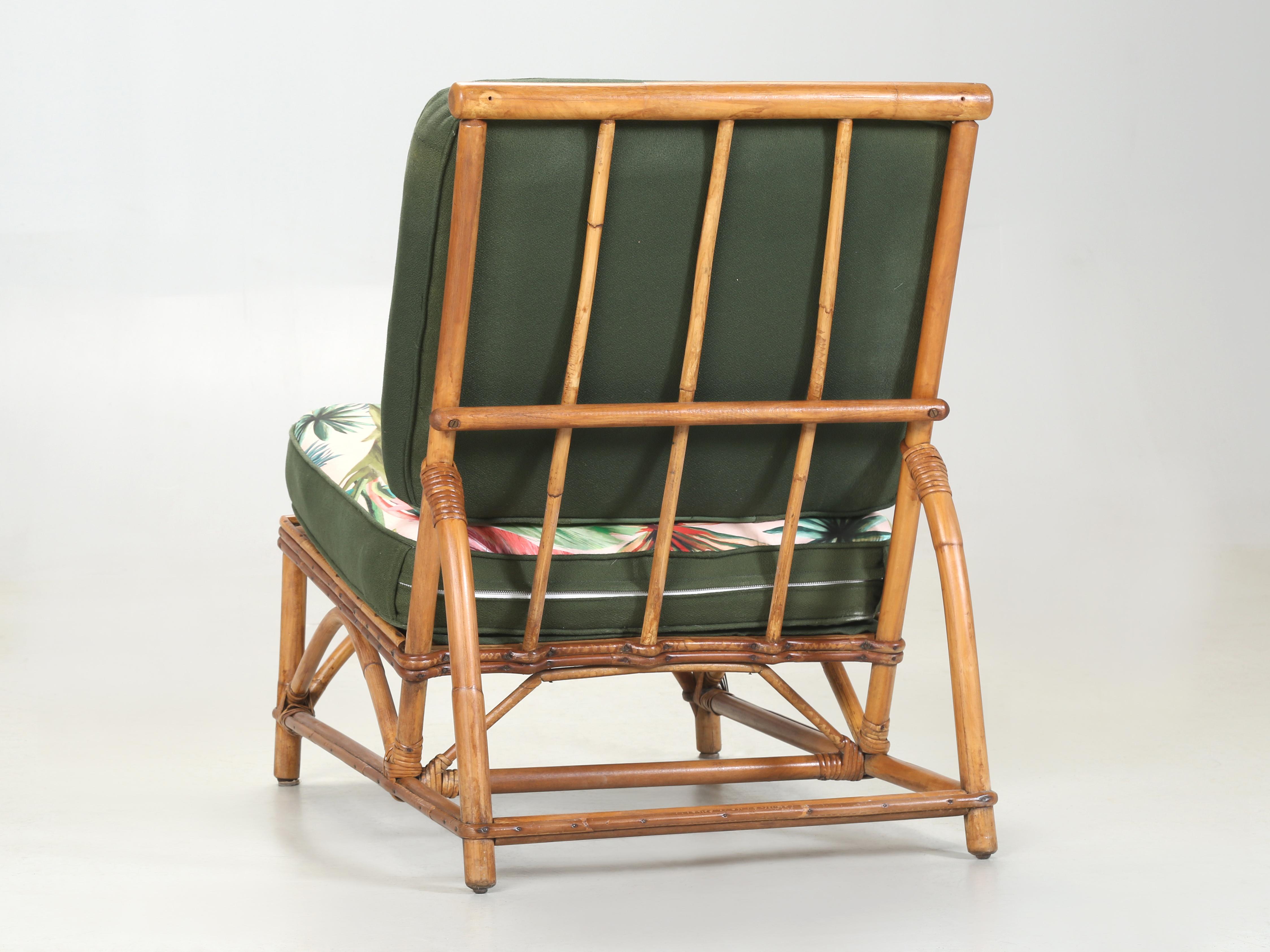 Rattan-Sofa, Rattan-Couchtisch und -Stuhl aus den 1960er Jahren, zugeschrieben Reed LA CA im Angebot 6