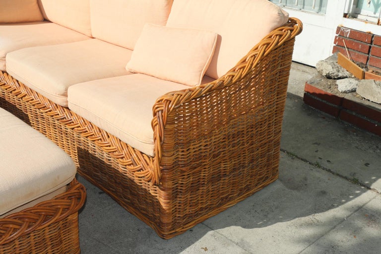 Rattan Sofa Set and Chairs For Sale at 1stDibs