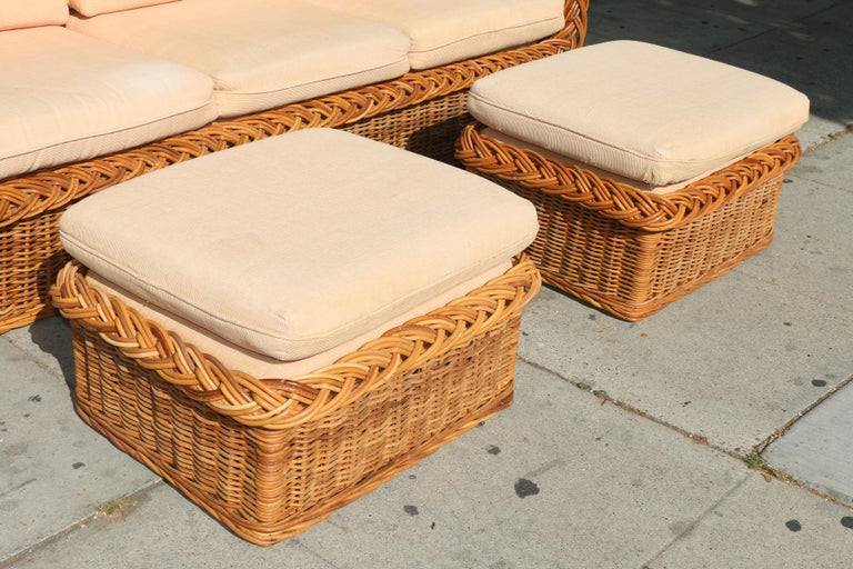 Rattan Sofa Set and Chairs For Sale at 1stDibs