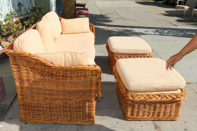 Rattan Sofa Set and Chairs For Sale at 1stDibs