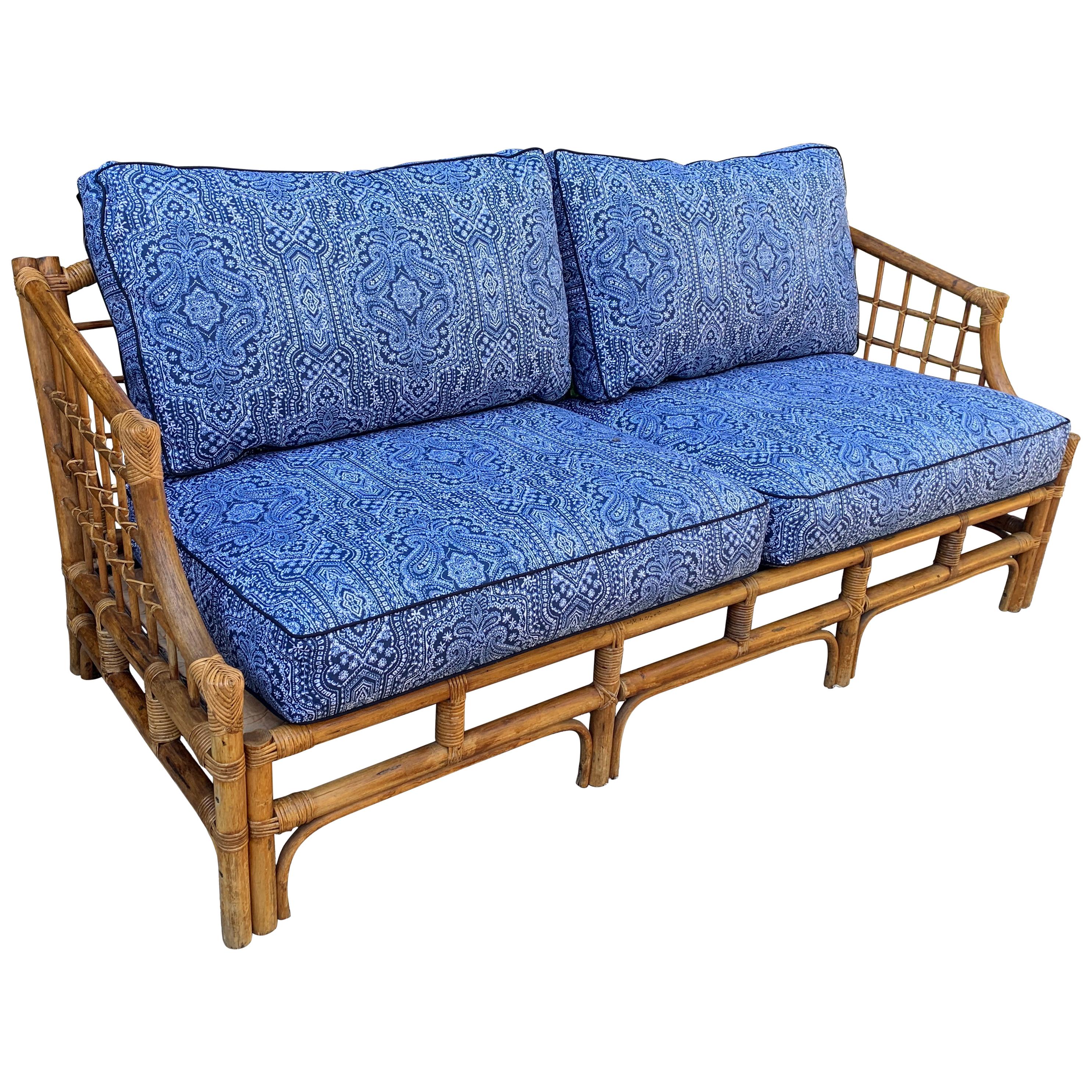 Palm Beach Sofa with Original Floral Cotton Upholstery For Sale at 1stDibs