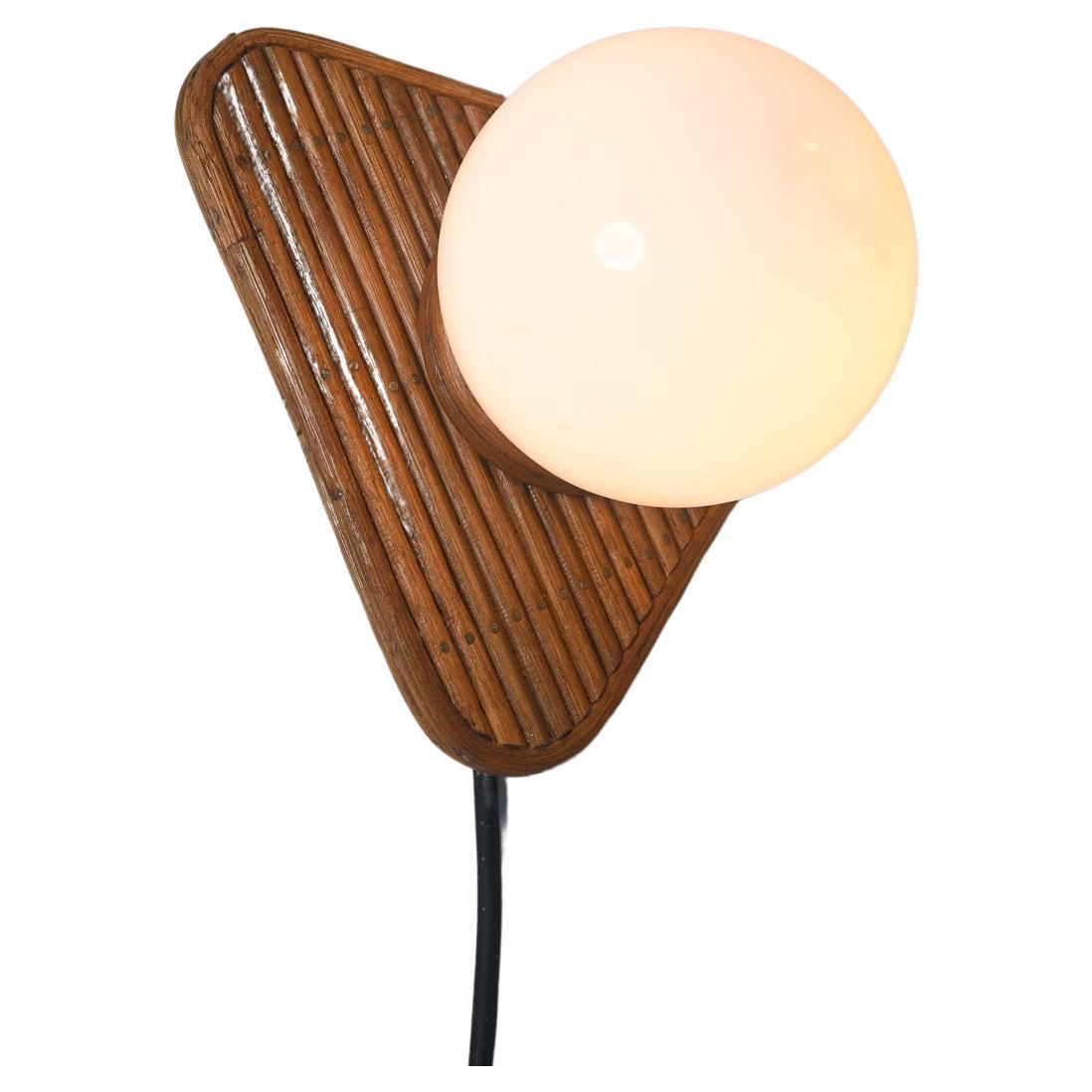 Rattan Space Age Mid-Century lamp For Sale