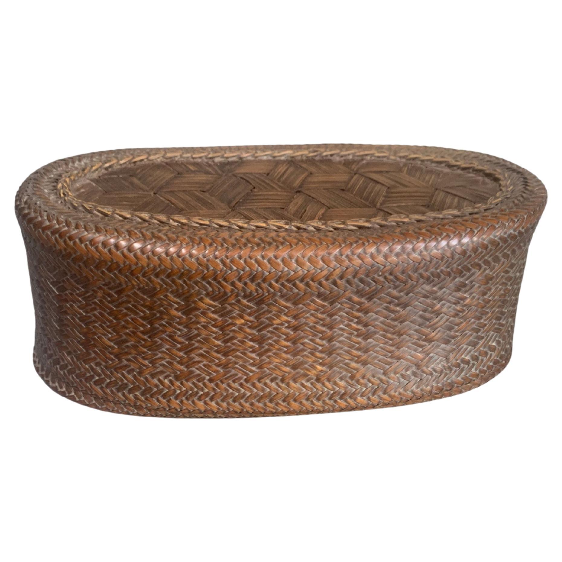 Rattan Spice Basket from Akha Tribe of Northern Thailand For Sale