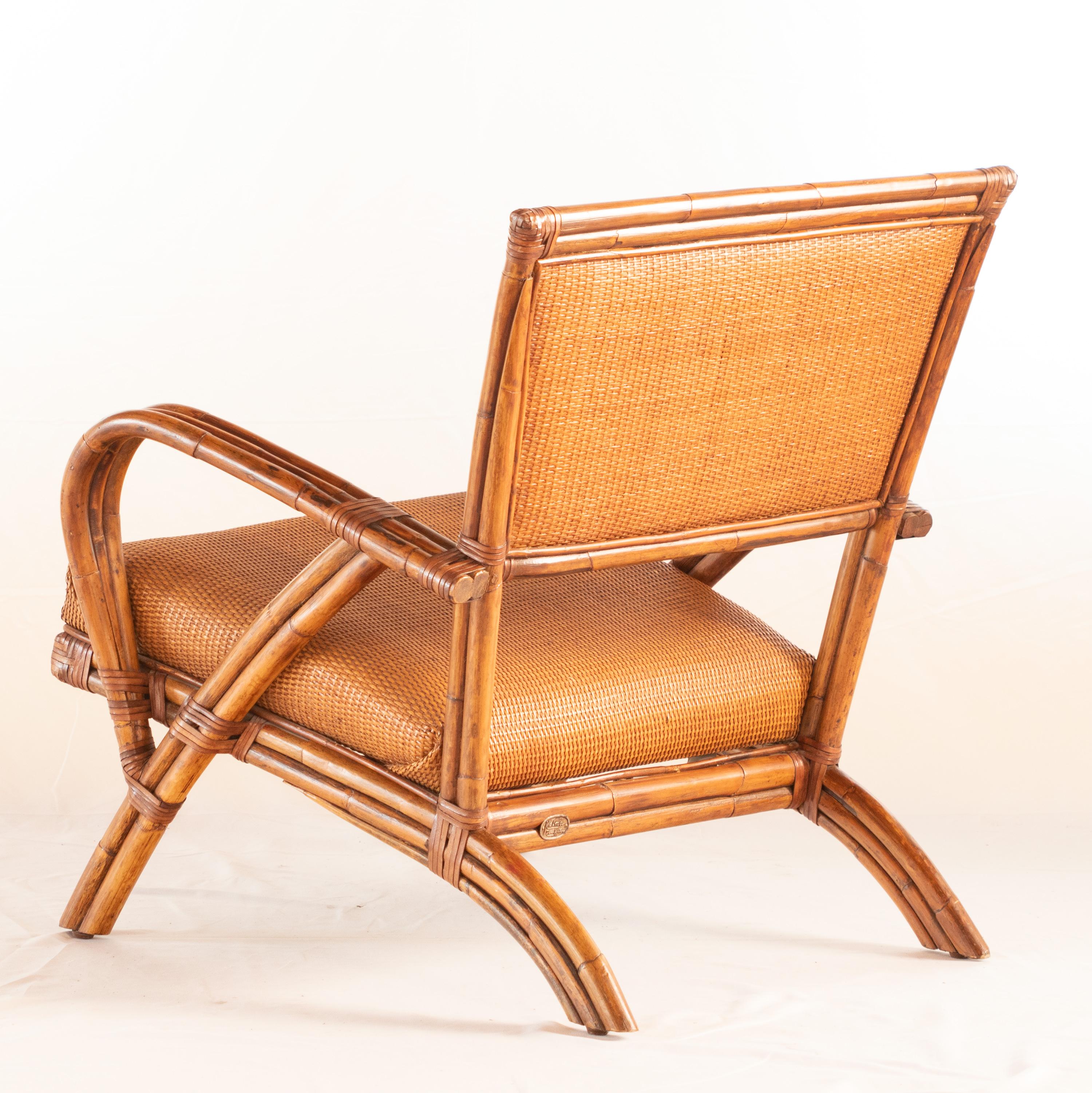 Rattan Split Chair Wood Confortable Modern Asian Modern Kalma Furniture In Excellent Condition For Sale In Milano, IT