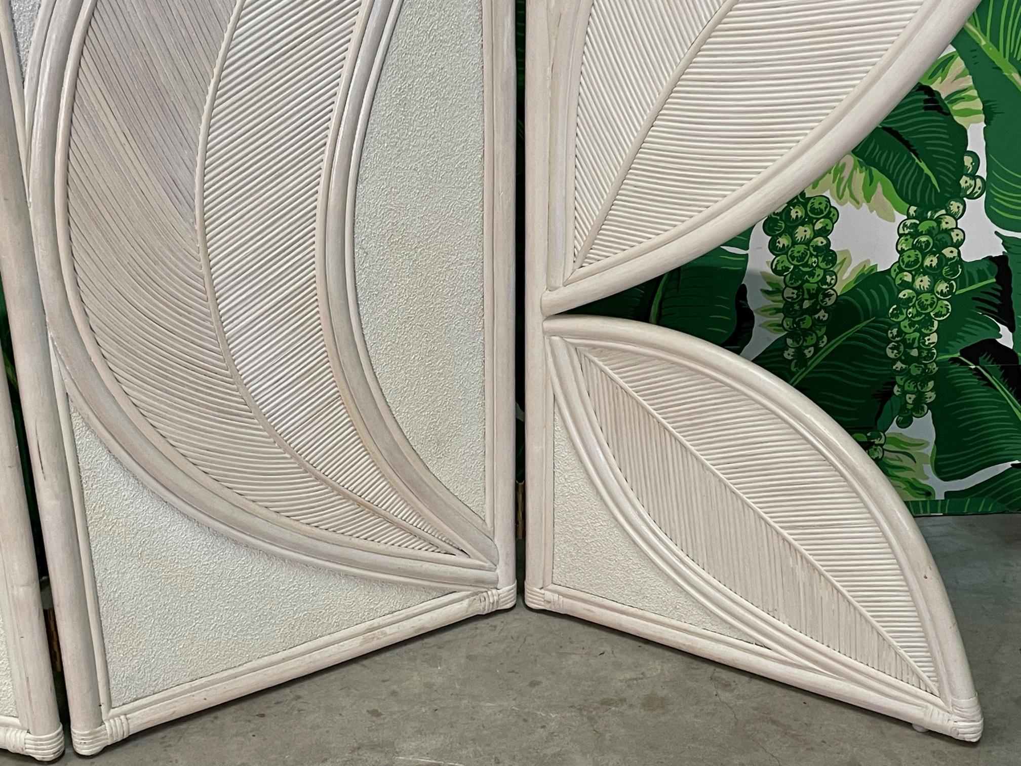 Rattan Split Reed Bamboo Folding Screen Room Divider For Sale 2