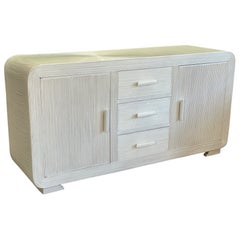 Rattan Split Reed Rattan Waterfall Credenza Dresser