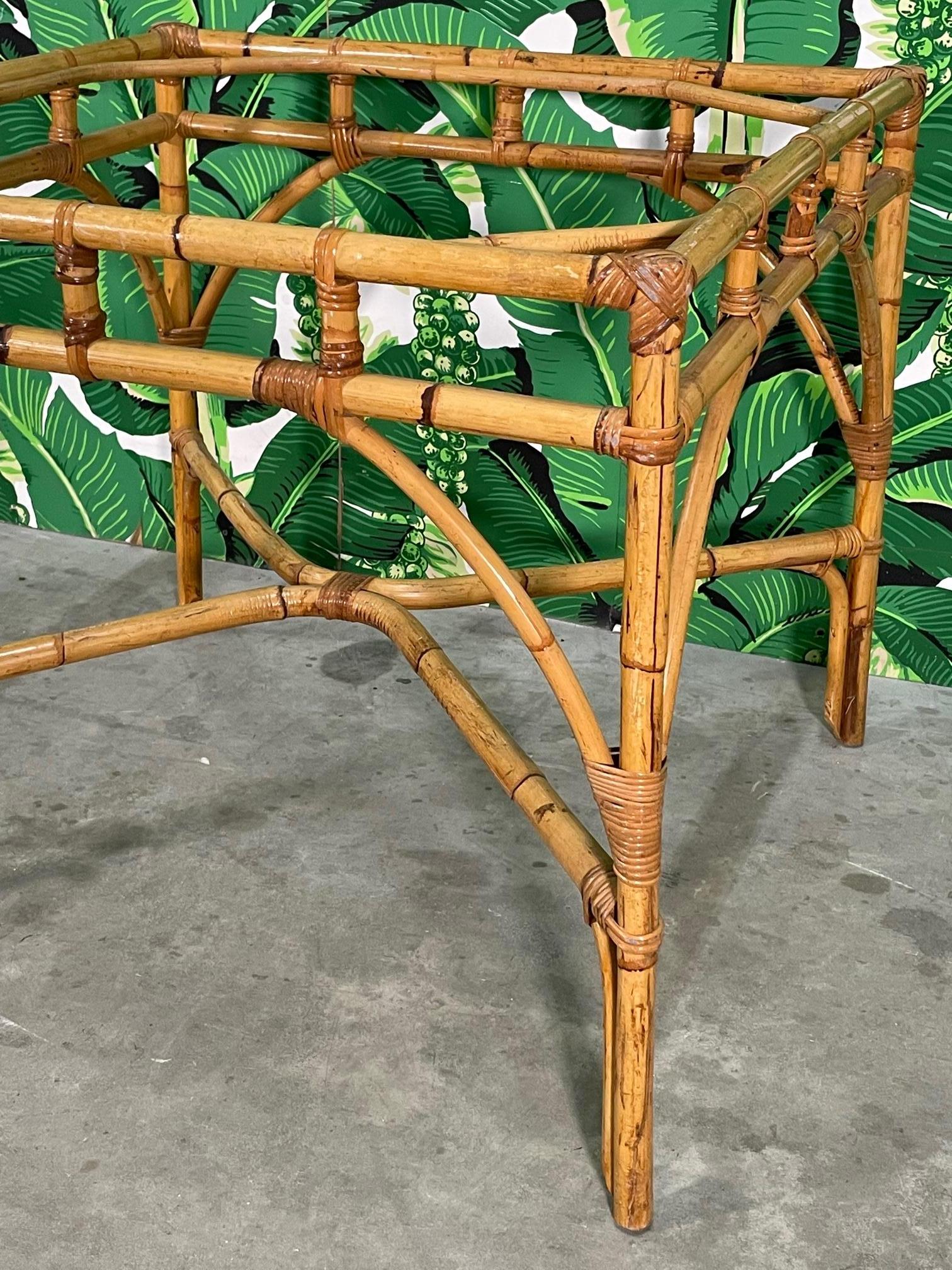 20th Century Rattan Square Dining Table Base