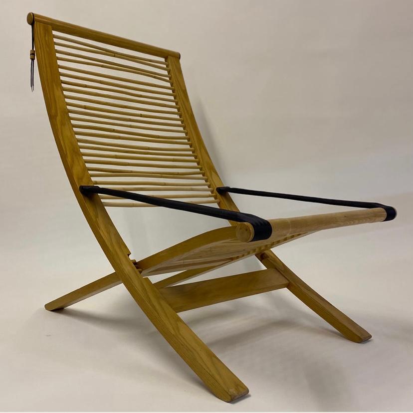 Rattan & Steam Bent Chair & Ottoman For Sale 1