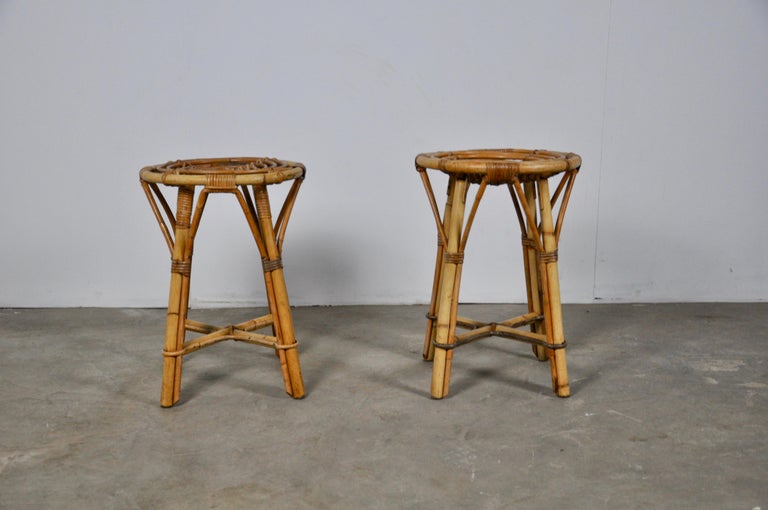 Rattan Stool 1960s For Sale at 1stDibs