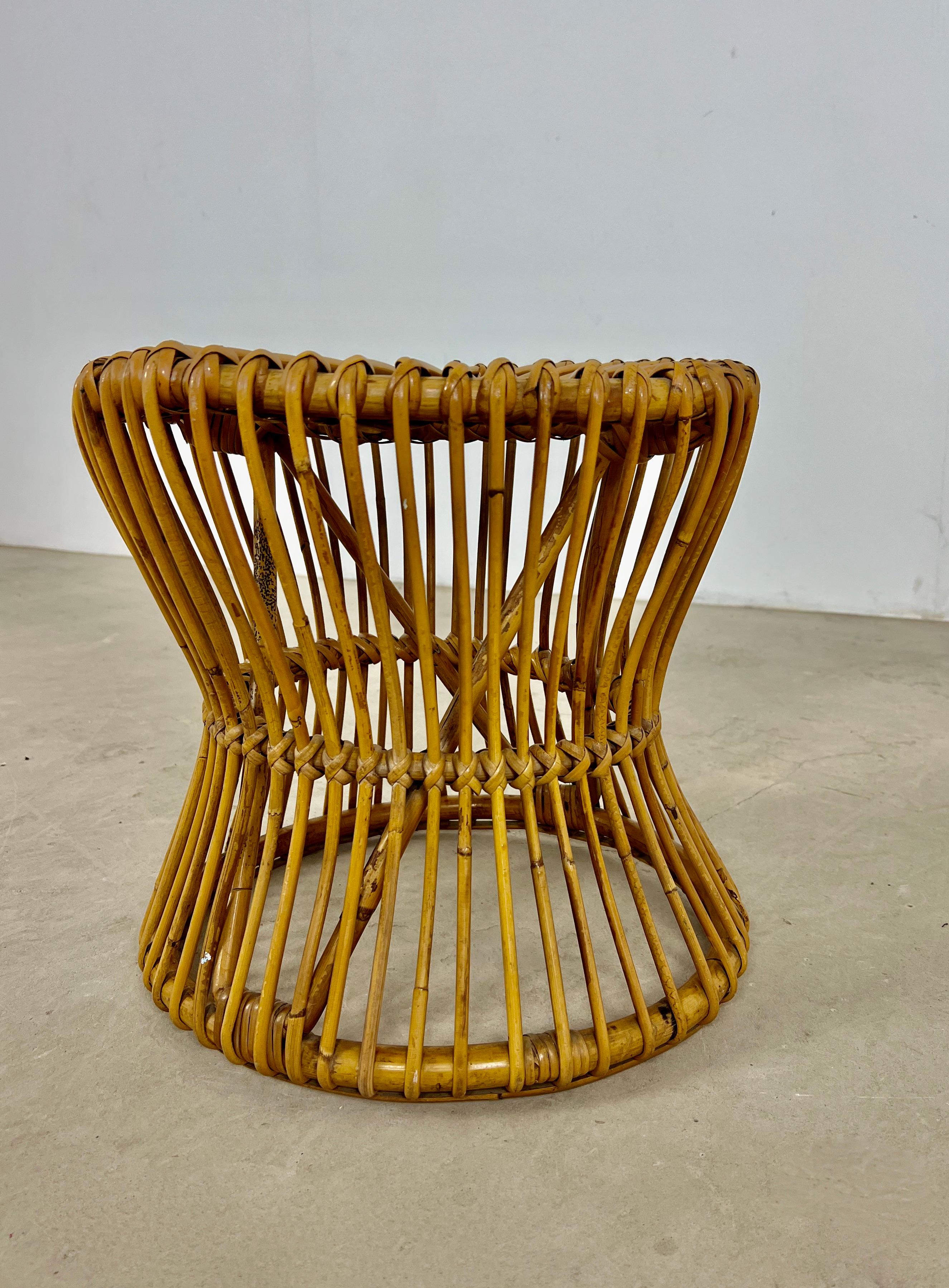 Mid-Century Modern Rattan Stool, 1960s