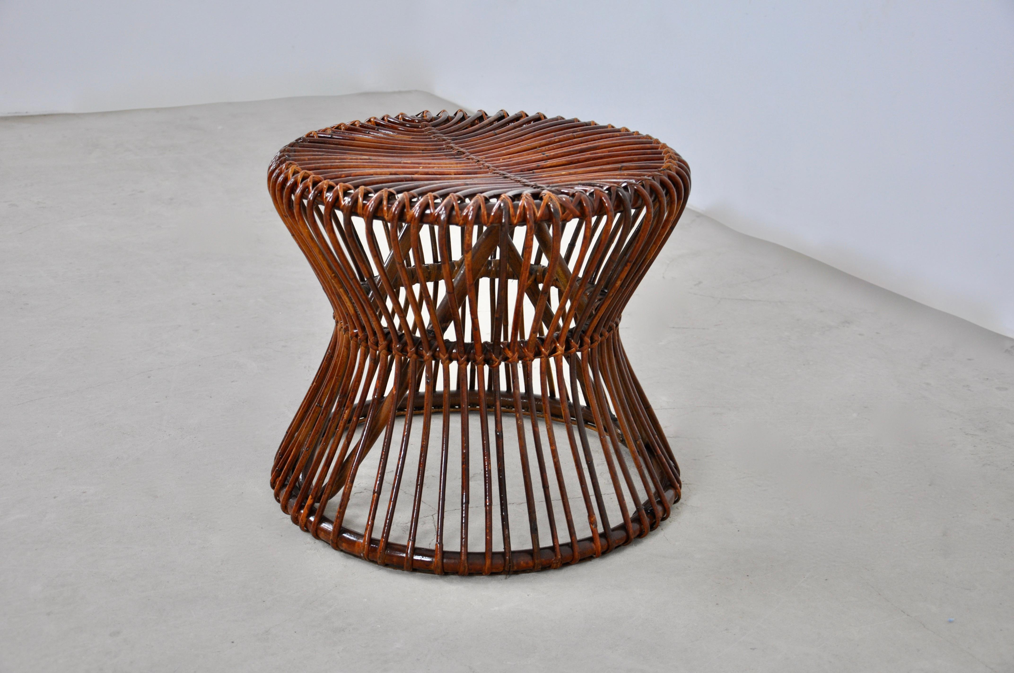 Rattan Stool, 1960s In Good Condition In Lasne, BE