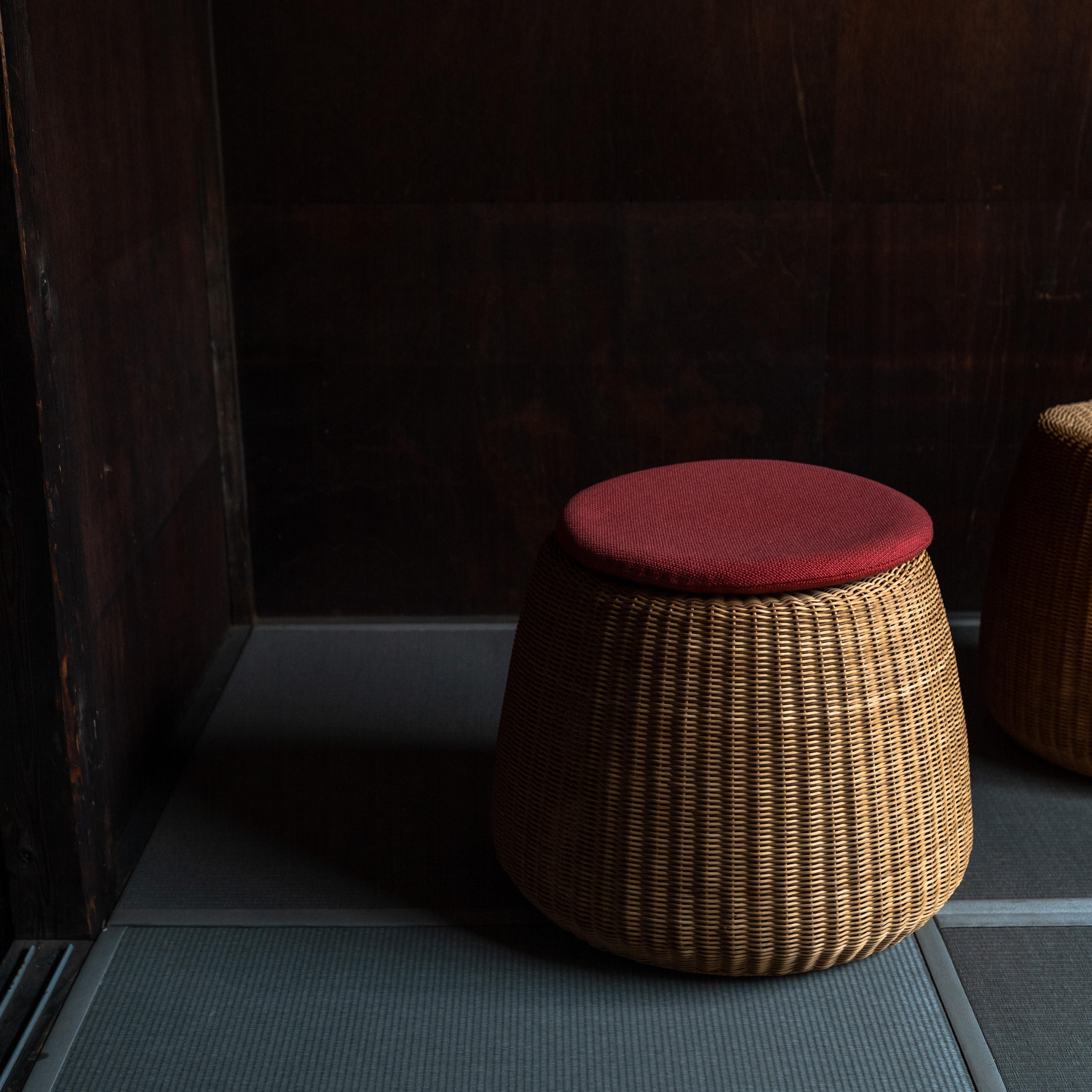 Sgabello in rattan di Isamu Kenmochi per Yamakawa Rattan, disegnato negli anni '60 In condizioni buone in vendita a Tokyo, Tokyo