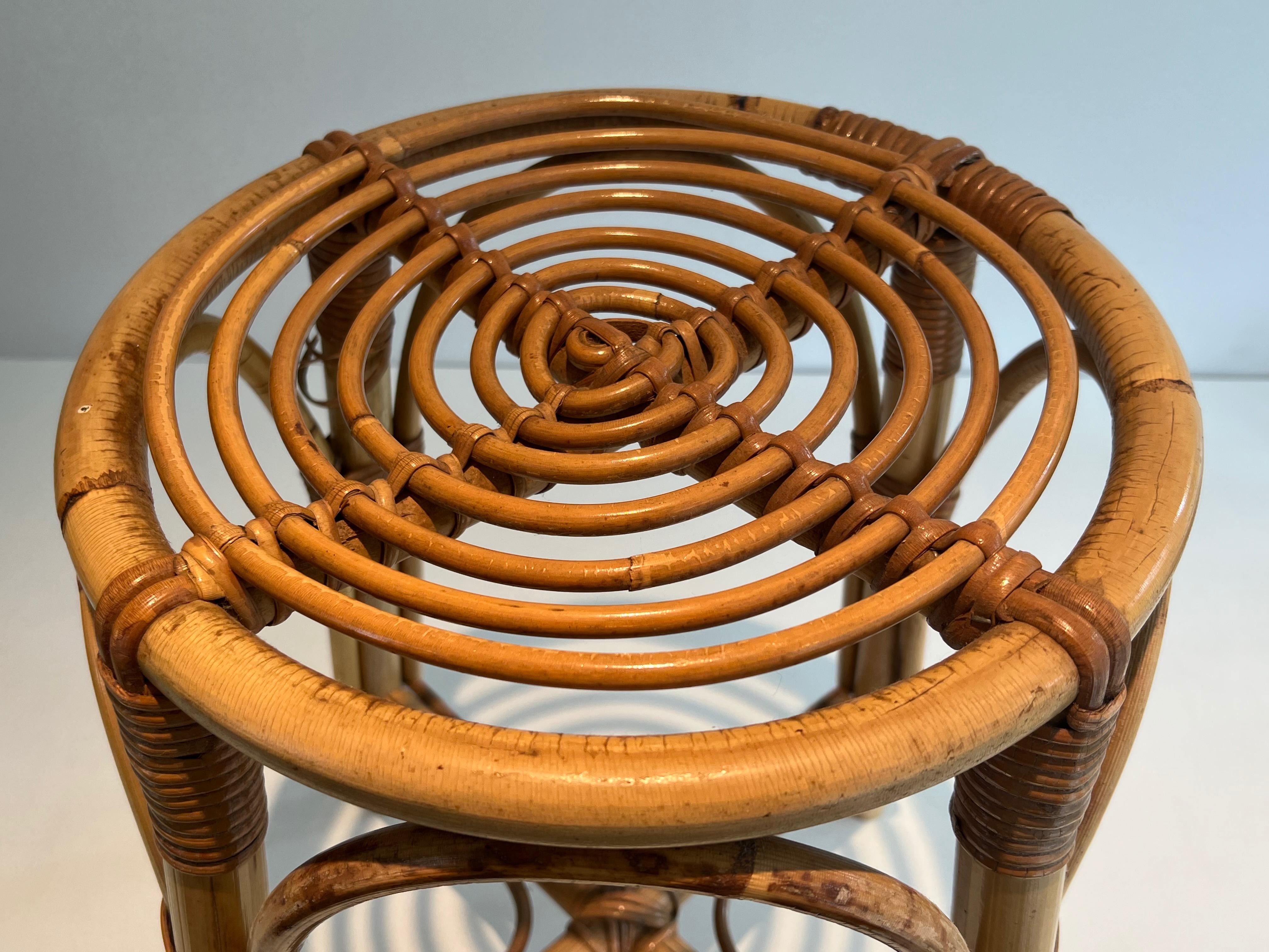 Rattan Stool. French work. Circa 1950 For Sale 12