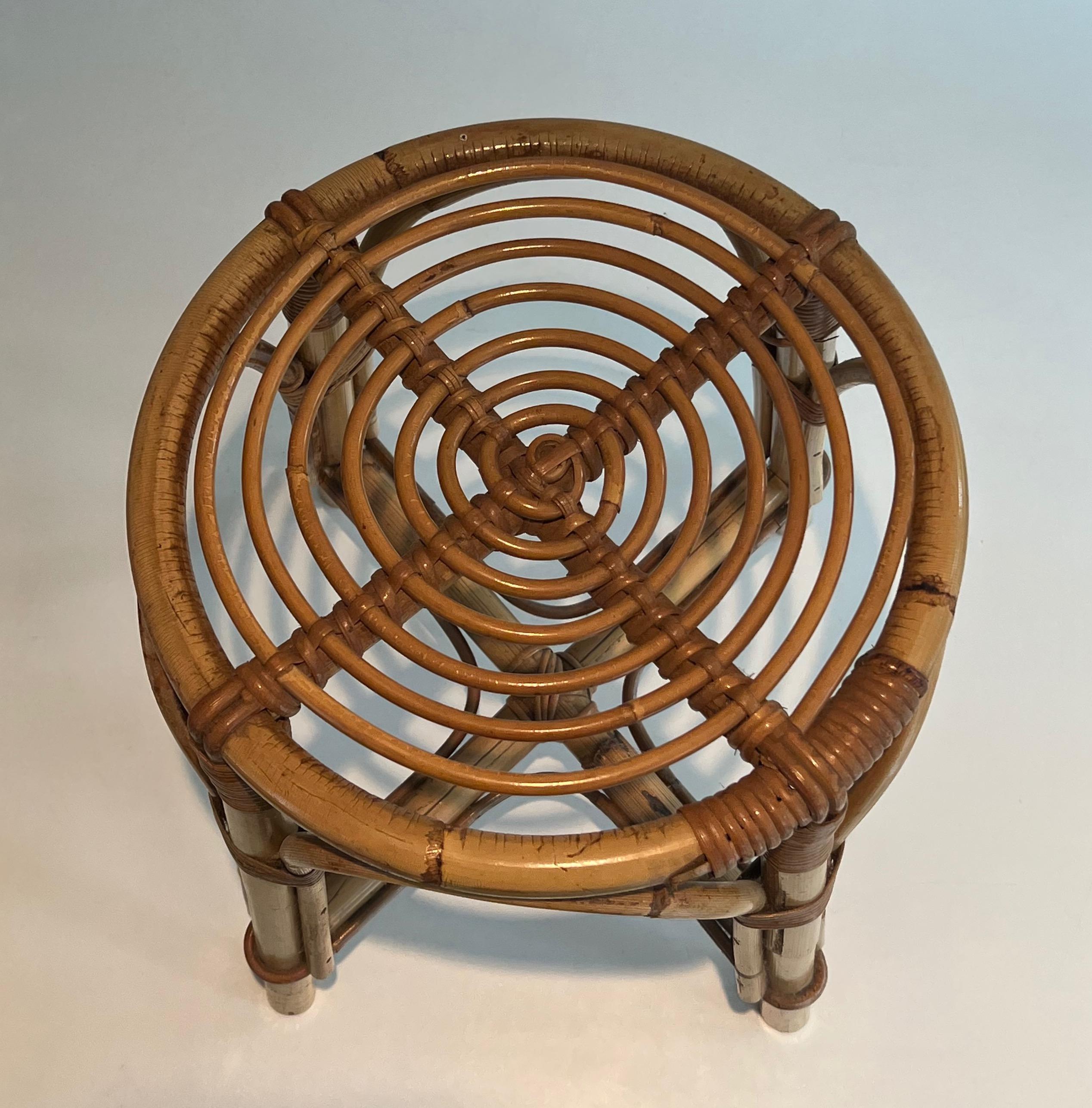 Rattan Stool. French work. Circa 1950 For Sale 1