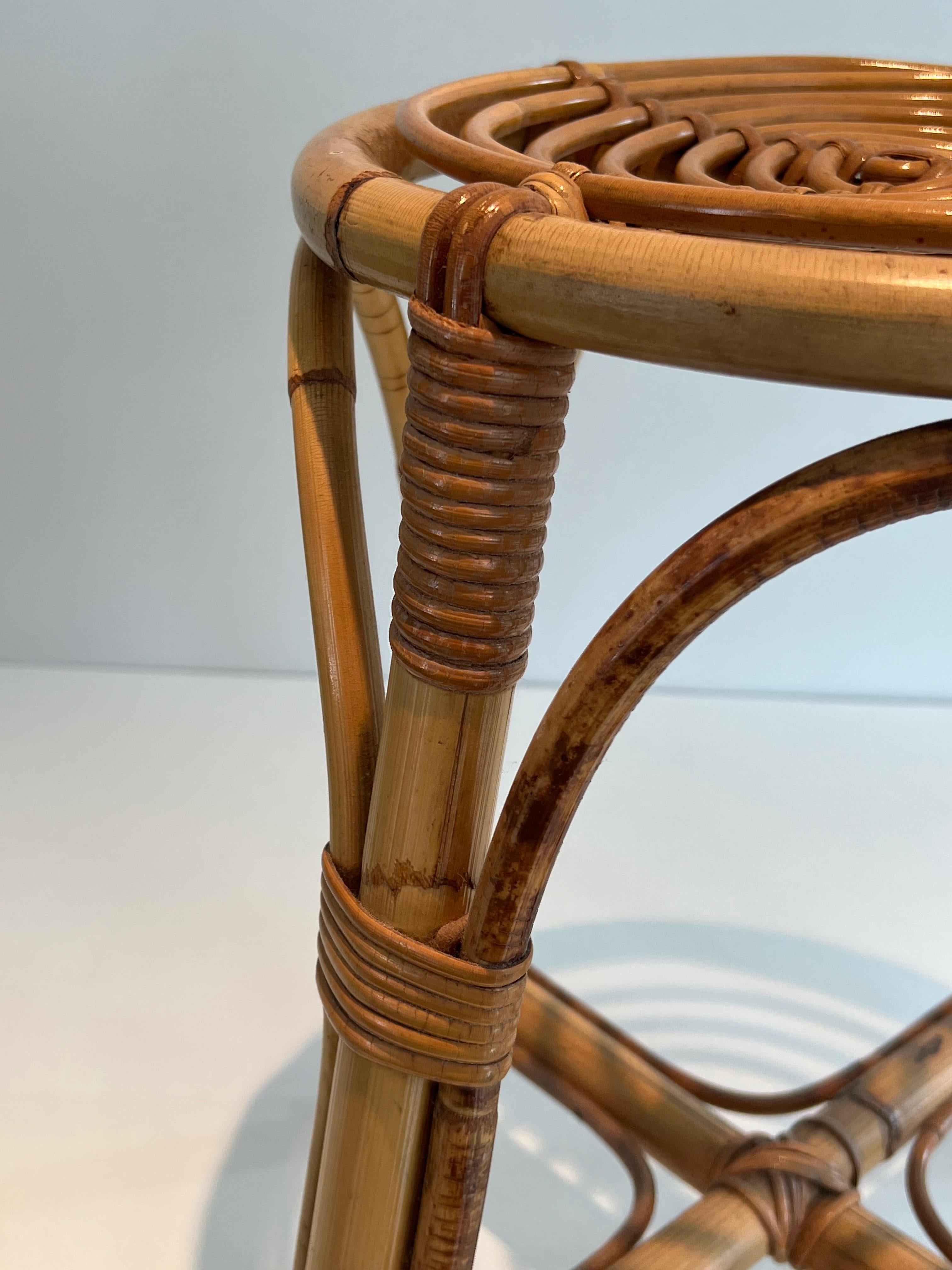 Rattan Stool. French work. Circa 1950 For Sale 3