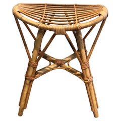 Rattan Stool, French Work, circa 1970