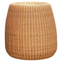 Taburete de ratán, diseño de Isamu Kenmochi para Yamakawa Rattan, Japón, década de 1970