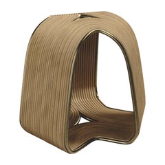 Rattan Stool with Bronze-Patina Brass Details by R&Y Augousti