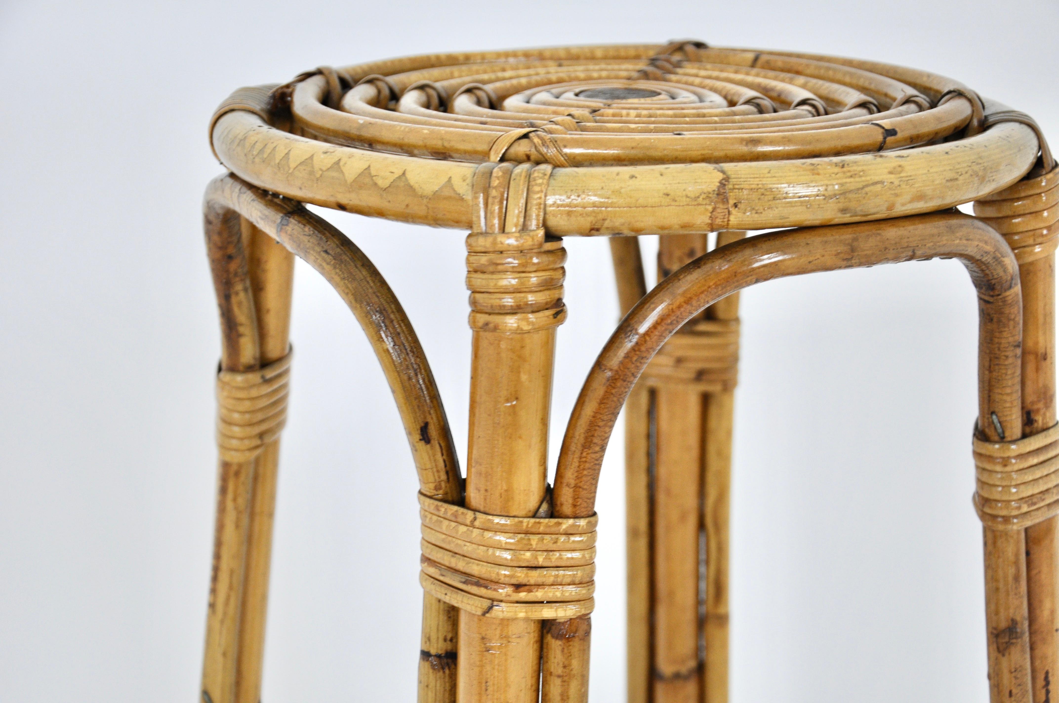 Rattan Stools 1960s, set of 2 For Sale 4