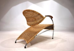 Rattan Streamline lounge chair Netherlands, 1970