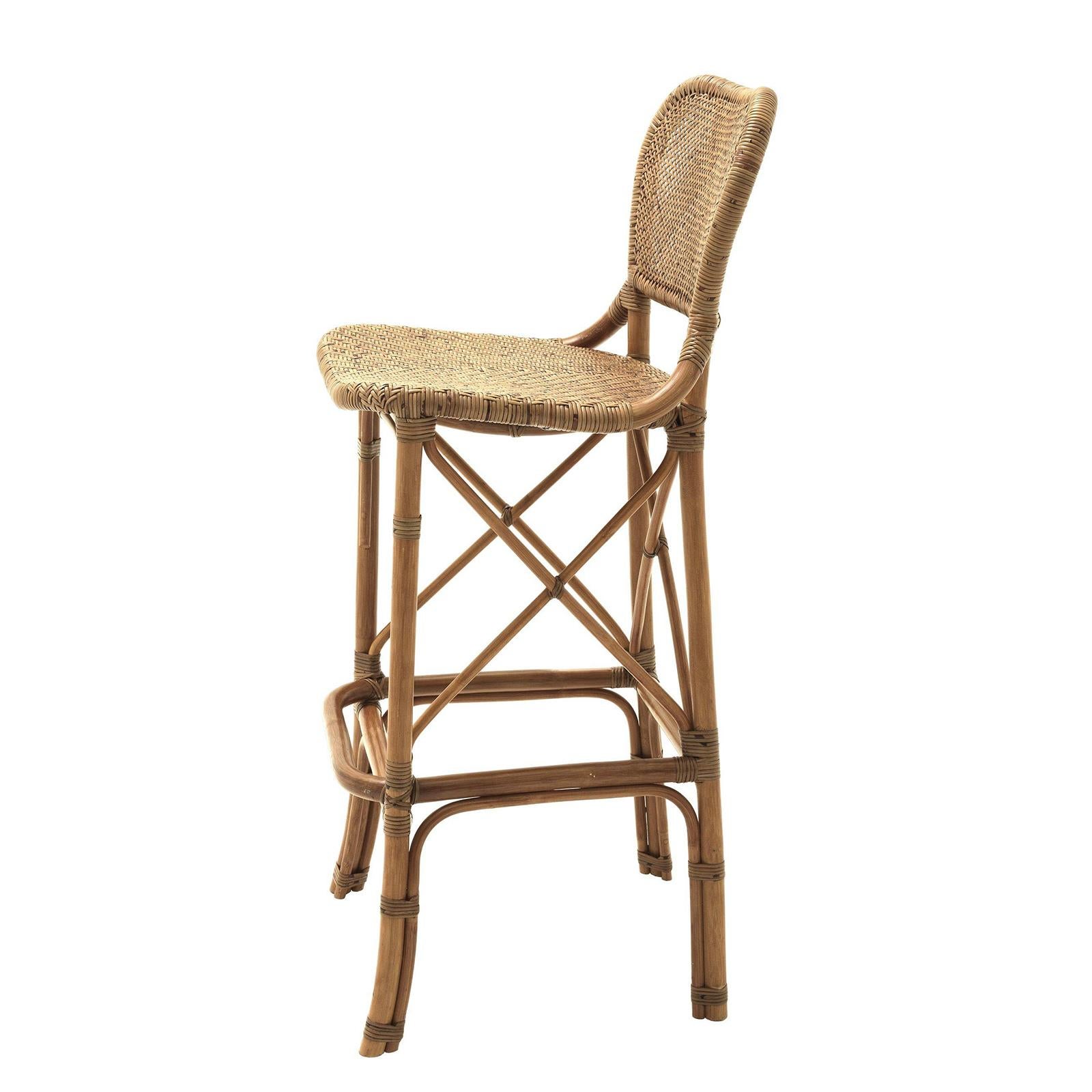 Indonesian Rattan Style Bar Stool For Sale