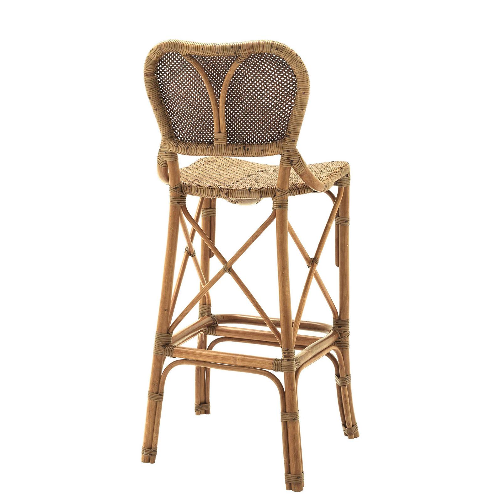 Hand-Crafted Rattan Style Bar Stool For Sale
