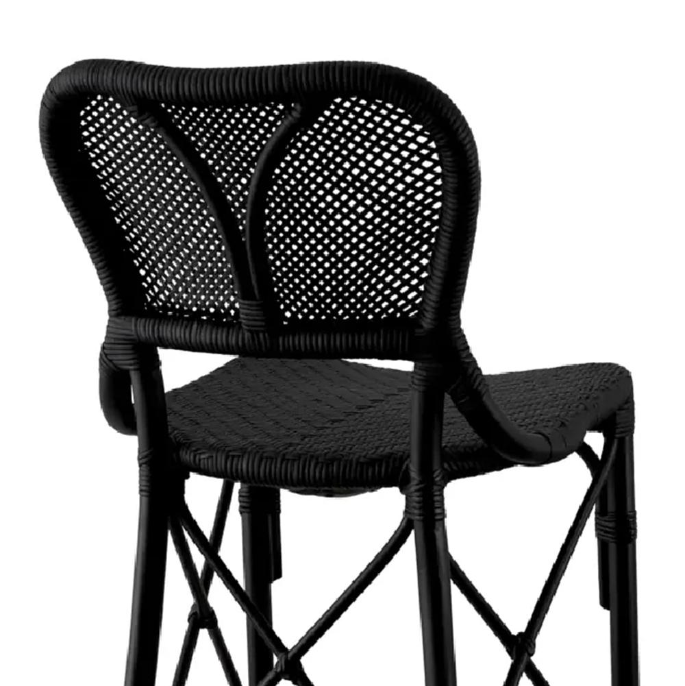 Rattan Style Black Bar Stool For Sale 1