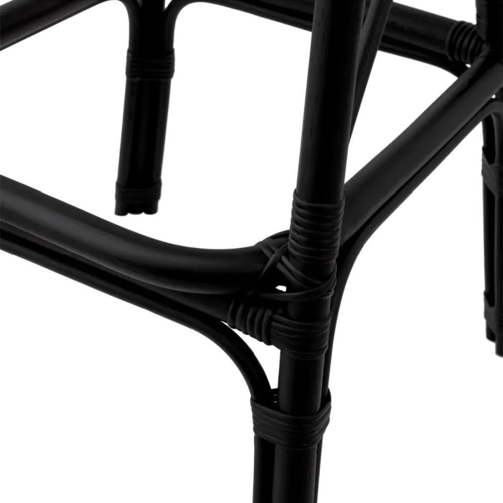 Rattan Style Black Bar Stool For Sale 2
