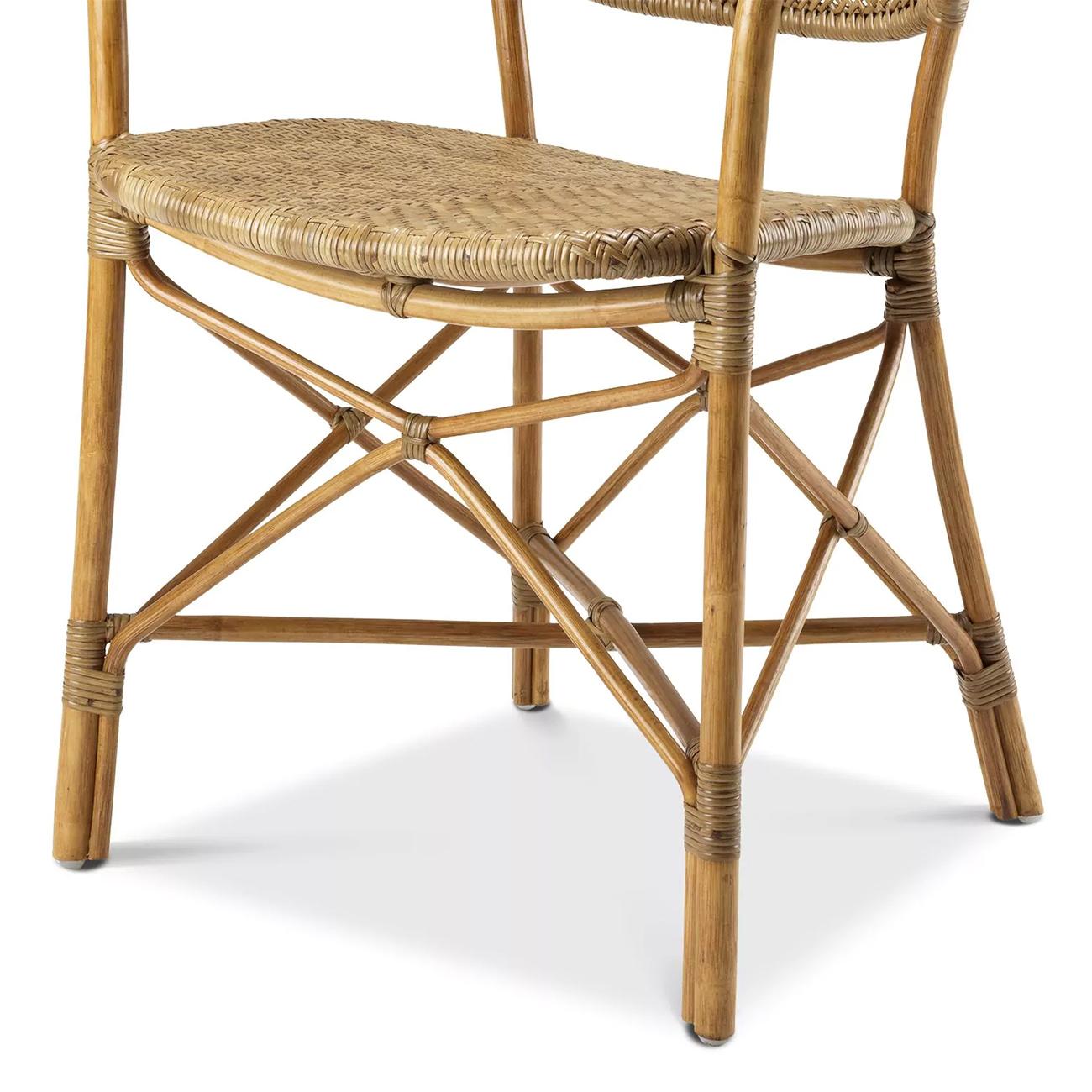Indonesian Rattan Style Chair with Arm For Sale