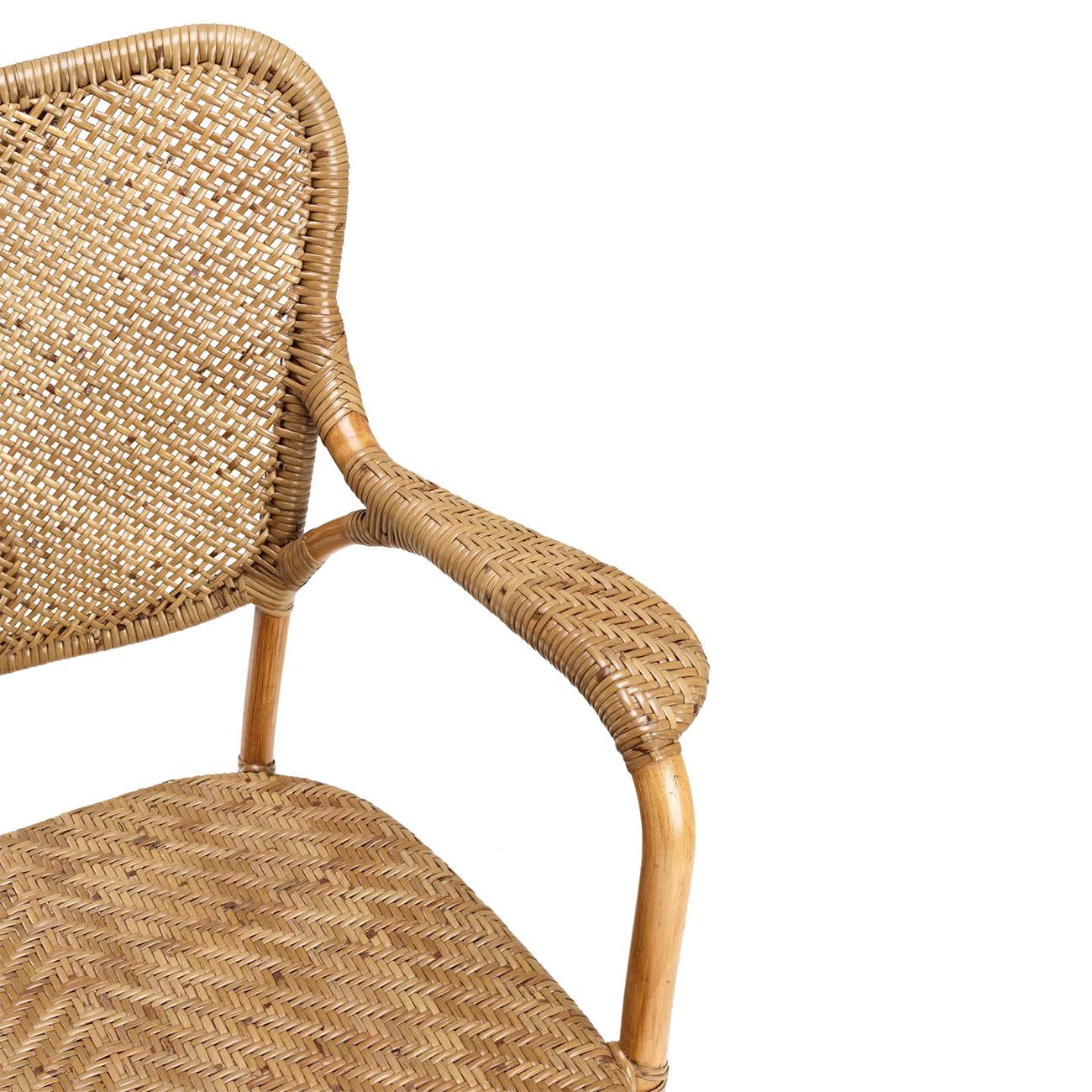 Rattan Style Chair with Arm In New Condition For Sale In Paris, FR